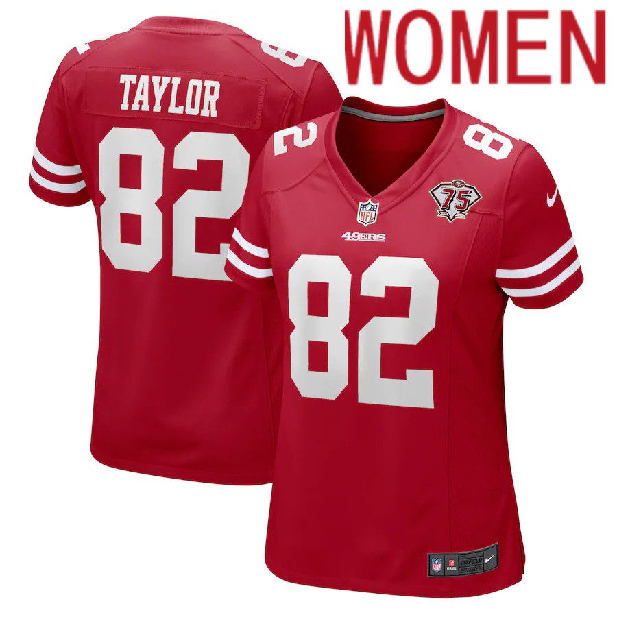 Women San Francisco 49ers 82 John Taylor Nike Scarlet 75th Anniversary Game Retired Player NFL Jersey